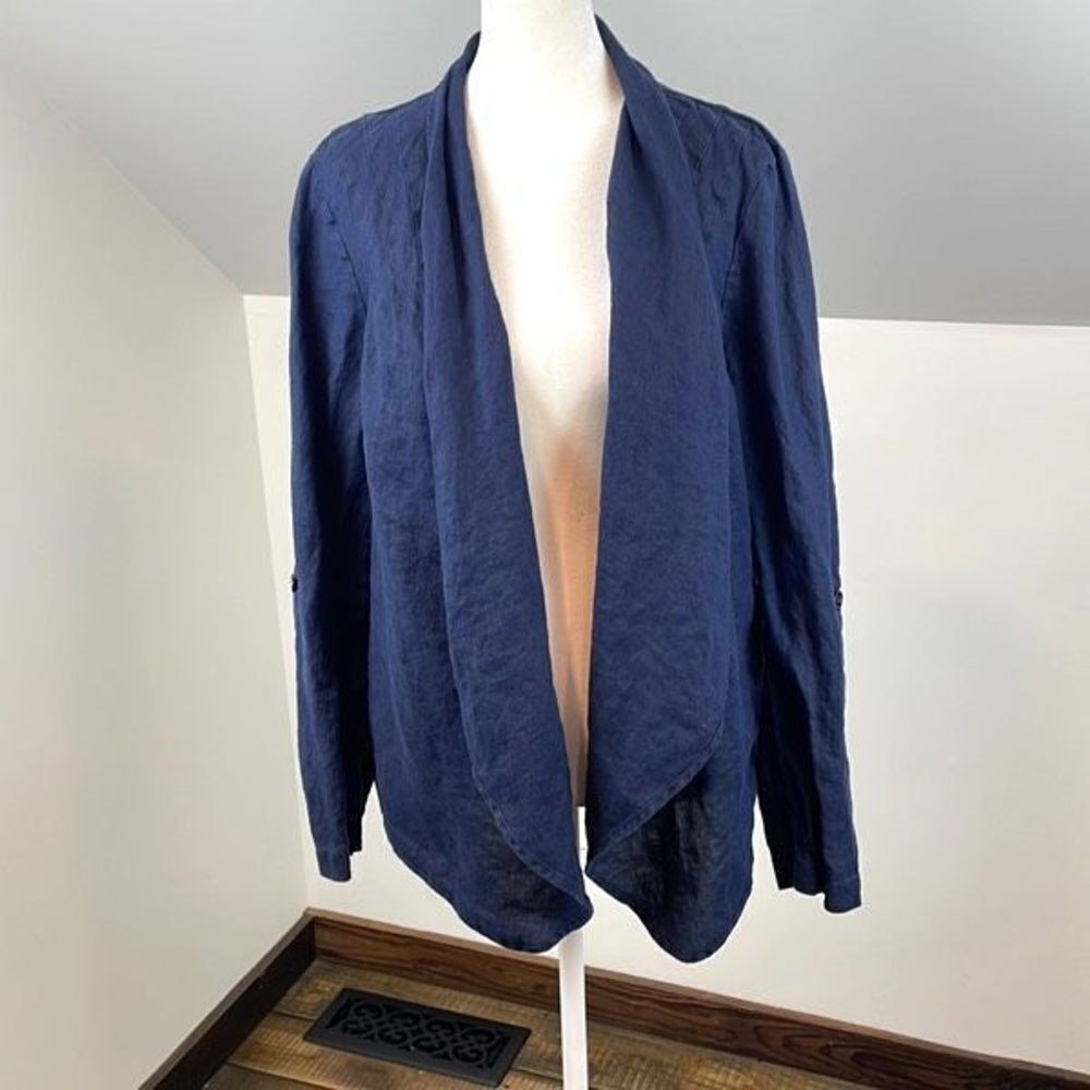 Your Sixth Sense 100% Linen Cardigan Navy